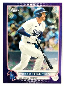 2022 Topps Chrome Freddie Freeman PURPLE MLB LOGO Refractor Card #/250 Dodgers - Bild 1 von 3
