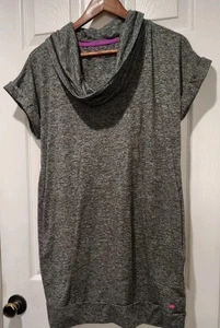 Pink Lotus Gray Yoga Cowl Neck Tunic Women's Size Large Workout Comfort Stretch - Picture 1 of 6