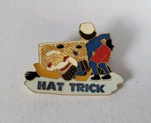 Hat Trick Hockey Player Hat Lapel Pin Pinback Badge Vintage Rare Enamel #393 - Picture 1 of 4