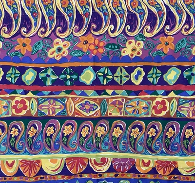 Juego de 2 fundas de almohada estándar Spring Industries colores brillantes cachemira floral Foto 1 de 4