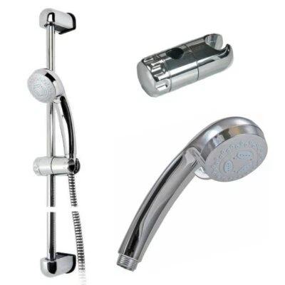 ASW Dusch Set Brausegarnitur 60cm Handbrause Duschschlauch Duschstange Duschsystem