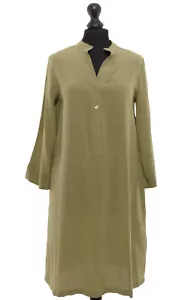 jadicted Kaftan Kleid M grün hellgrün leicht ¾ Ärmel halbtransparent Seide NEU - Bild 1 von 6