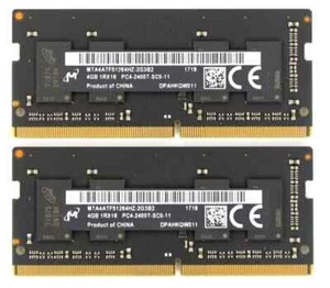 Micron 8 GB [2*4Gb] 1Rx16 PC4- 2400T DDR4 2400T SODIMM Memory Ram - Photo 1/5