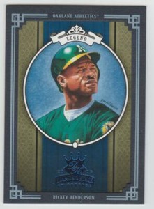 RICKEY HENDERSON A's 2005 Diamond Kings FRAMED BLUE #295 SP Parallel #082/100