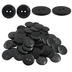 50Pcs Black 2-Hole Resin Buttons Mixed Sizes for Sewing Crafts Decor - Picture 1 of 5