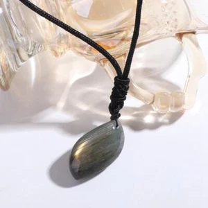 Geometric Shape Crystal Labradorite Pendent Natural Training Stone Travel Gift - Picture 1 of 14