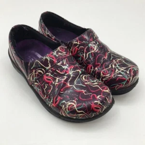 Women's Klogs 7.5M Professional Nursing Clogs Shoes Mission Purple Scribble - Picture 1 of 15
