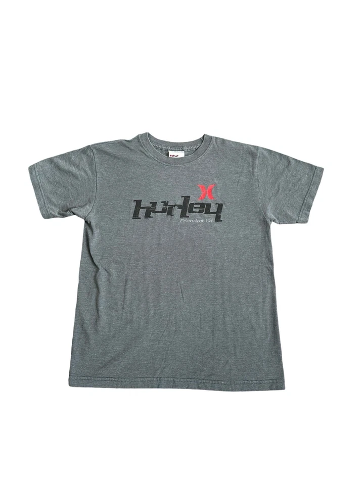 Vintage 90s Hurley International Boys T Shirt Grey Faded Skater Youth Size L Foto 1 de 4
