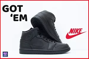 Size 11 - Nike Air Jordan 1 Mid Triple Black 2022 - Picture 1 of 13