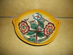 VTG TALAVERA ART CRAFT FOLK POTTERY MEXICO POT NIEVESO FLASK VASE HACIENDA DECOR - Picture 1 of 8