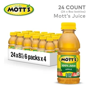 Mott's 100% Original Apple Juice, 8 Fl Oz Bottles, 24 Count (4 Packs Of 6) - Picture 1 of 13