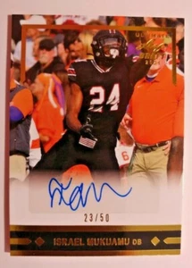 2021 LEAF ULTIMATE DRAFT GOLD ROOKIES RC AUTO ISRAEL MUKUAMU 23/50 - Picture 1 of 2