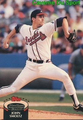 459  JOHN SMOLTZ  ATLANTA BRAVES TOPPS BASEBALL CARD STADIUM CLUB 1992 - Photo 1/2
