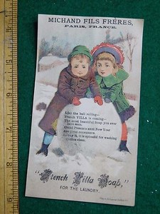 1870s-80s Charles Gardner Confectionery French Villa Soap Snow Trade Card F35