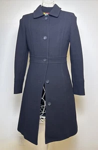 J.Crew Black Italian Wool Double Cloth Lady Day Coat Sz 6 Classic Sleek Feminine - Picture 1 of 23