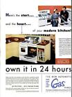 1952 Gas PRINT AD Gas Modern Kitchen Range Oven IBM Electric Typewriter