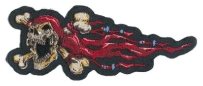 NOVO PATCH ESQUERDO CAVEIRA PIRATA AMEAÇA LETAL 2,5"x6" ST31036 MINI MOTOCICLETA MOTOCICLISTA - Imagem 1 de 3