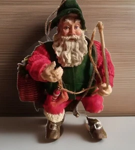 Classic Collectable 6“ Tall „Fishing Santa“ von 1995 Angelrute Fisch - Bild 1 von 5