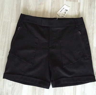 Pantalones Cortos Helmut Lang Negros Lana Elástica Talla 6 $290 Nuevos con Etiquetas Foto 1 de 4