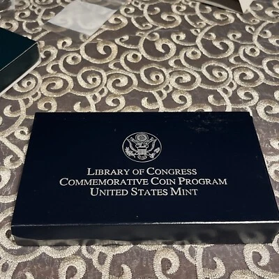 2000 Library of Congress Commemorative US Mint Proof Silver Dollar Coin Box COA - Image 1 of 4
