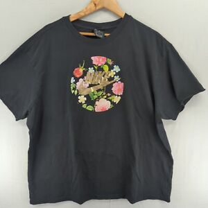 Men's NIKE Golden/Floral Graphic Front Black T-Shirt Size Large