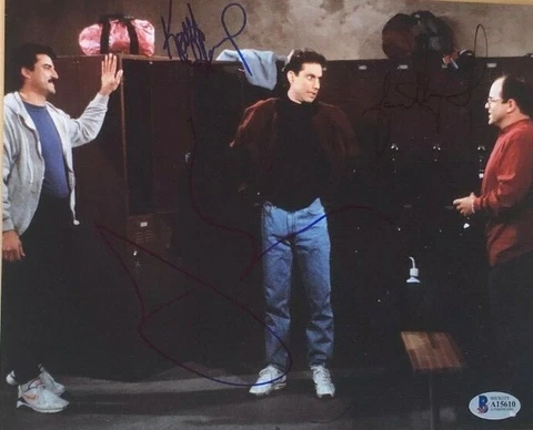 Jerry Seinfeld Keith Hernandez Jason Alexander signed autographed 8x10 photo COA Cover