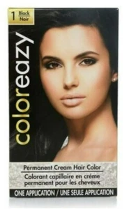 Coloreazy Permanent Cream Hair Color - Black - 1 Application - Picture 1 of 1