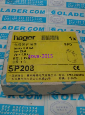 1pcs New HAGER SP208 SPD 1P+N 8KA 566208 - Image 1 of 2