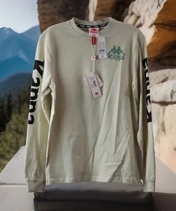 NEW Men's Kappa Authentic Ruiz Beige w/ Graphic Logo 100% Cotton Shirt Size Sm - Picture 1 of 4