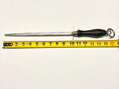 Varilla de afilar/afilar vintage de 10”, mango de madera. Solingen. Alemania. Foto 1 de 4