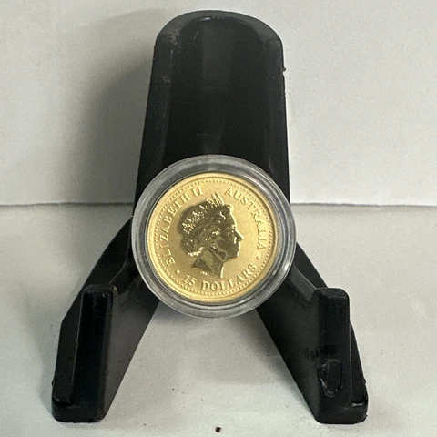 2003 1/10 Tenth Ounce 9999 Australia Gold Lunar Goat $15 Gold Coin Gem BU Cover