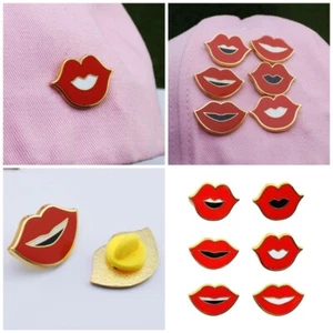 Trendy Lip Brooch Colorful Enamel Mouth Shaped Lapel Pin for Fashion Enthusiasts - Picture 1 of 15