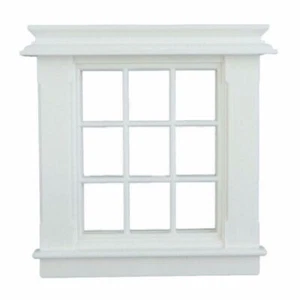 Dolls House Miniature White Plastic Georgian Window Frame 9 Pane DIY Builders - Picture 1 of 9
