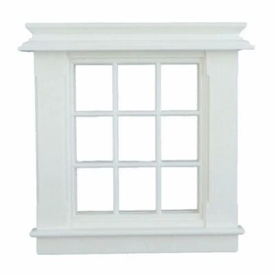Dolls House Miniature White Plastic Georgian Window Frame 9 Pane DIY Builders - Image 1 of 4