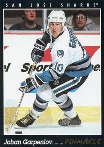 #63 Johan Garpenlov - San Jose Sharks - 1993-94 Pinnacle Hockey - Image 1 of 1