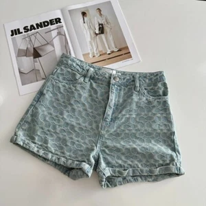 NUEVO CON ETIQUETAS COACH Mujer Pantalones Cortos Vaqueros Azul Algodón Orgánico - Imagen 1 de 7