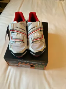 Muddyfox Cycling Shoes Men Red & White Size 6 - Super Fast Delivery - Picture 1 of 4