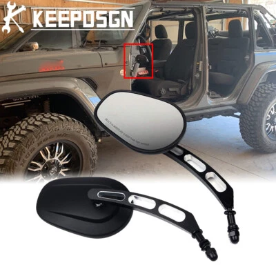 适用于吉普牧马人 YJ TJ JK JKU 门关闭铰链镜后视镜椭圆形 — 第 1/4 张图片