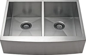 30" Equal Bowl Apron Farmhouse Stainless Steel Kitchen Sink - 9" Deep - Picture 1 of 7