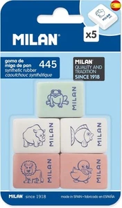 Blíster 5 gomas Rectangulares con dibujos infantiles 445 MILAN - Imagen 1 de 2