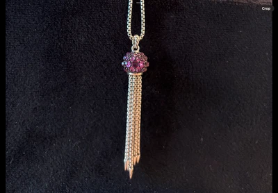 Colar David Yurman 13mm Cable Berries - Granadas de rodolito, prata esterlina - Imagem 1 de 4