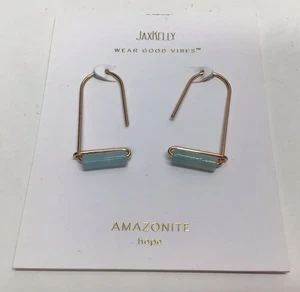 JaxKelly Amazonite Mineral Point Hope Earrings NEW - Picture 1 of 8