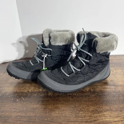 Columbia Women 7 Shorty Omni-Heat Snow Winter Boots Black Waterproof Fur Quilted - Image 1 of 4