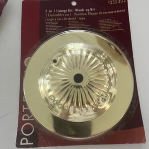 Portfolio Brass Finish 2-in-1 Canopy Kit #35302 Ceiling Fan Yoke Cover – NEW - Picture 1 of 4