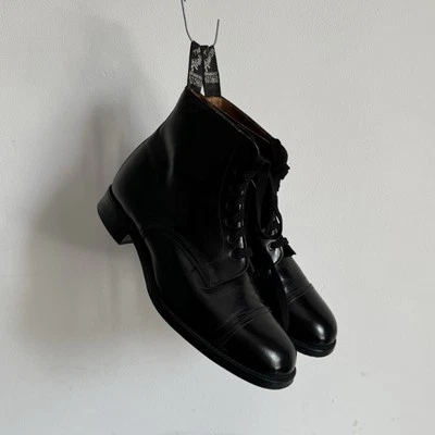 Botas de servicio militar de cuero genuino de la policía Avalon raras de los años 80 talla 8,5 Foto 1 de 4