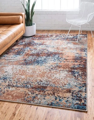 Mystic Collection Area Rug - Seine (5' 1" x 8' Rectangle Brick Red/Blue) - Image 1 of 4