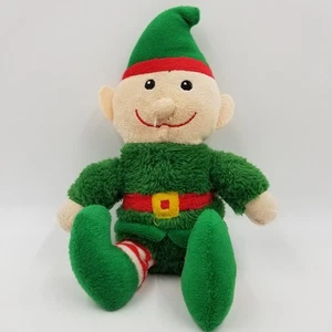 Elfo di Natale 10" Seduto Verde Peluche Decorazione Calza Stuffer House - Foto 1 di 6