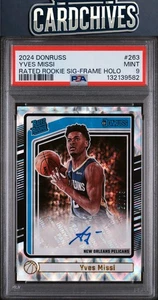Yves Missi 2024-25 Donruss #263 Rated Rookies Autograph Holo Frame #/75 PSA 9 - Bild 1 von 2