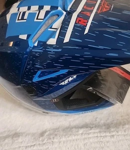 fly racing helmet XXL Blue/ White- New - Picture 1 of 6