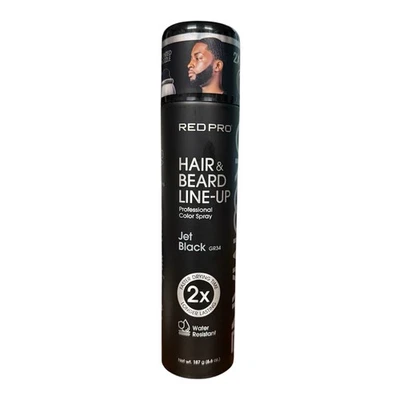 Kiss Red Pro GROOMANE Hair & Beard Line-Up Color Spray Jet Black Water Resistant - Image 1 of 3